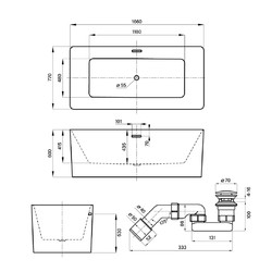 Акриловая ванна Wellsee Pure BY Wellsee 230703001 166*77