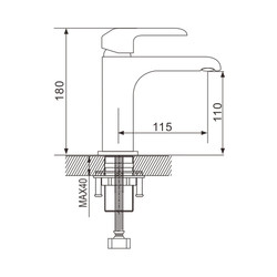 Смеситель для умывальника Rose R2101F, белый/хром