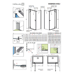 Душевой уголок Radaway Essenza 8 KDJ 90x80 R