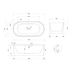 Ванна из искусственного камня ABBER Stein AS9650 170х80