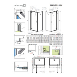 Душевой уголок Radaway Essenza 8 Brushed GunMetal KDJ 120х70 L