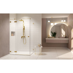 Душевой уголок Radaway Essenza Pro Brushed Gold KDJ 90х90 L