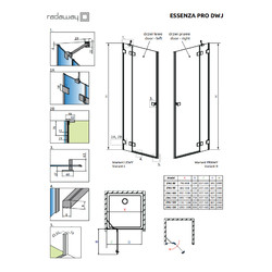 Душевая дверь Radaway Essenza Pro White DWJ 90 L