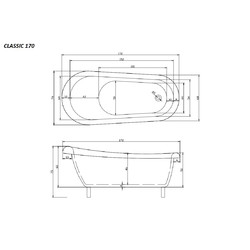 Акриловая ванна CeruttiSPA CLASSIC 170 CT9322 170x79