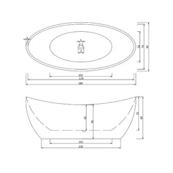 Акриловая ванна CeruttiSPA NEMI180 CT10201 180x80