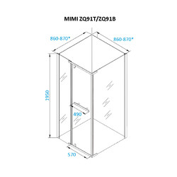 Душевой уголок CeruttiSPA MIMI ZQ91B 90x90