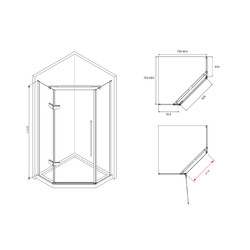 Душевой уголок Abber Ewiges Wasser AG05080B 80x80