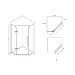 Душевой уголок Abber Ewiges Wasser AG05090B 90x90