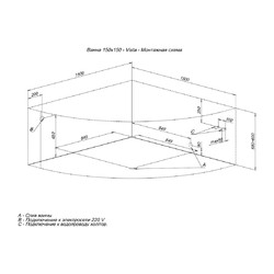 Акриловая ванна Aquanet Vista 150x150, с каркасом