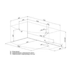 Акриловая ванна Aquanet Palma 170x100 L, с каркасом