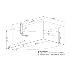 Акриловая ванна Aquanet Mayorca 150x100 R, с каркасом