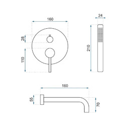 Смеситель для ванны и душа Rea LUNGO Rose Gold + BOX, REA-B6930