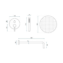 Душевая система Rea Lungo Black Metallic REA-P4420