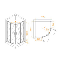 Душевой уголок RGW Classic CL-55B 90х90