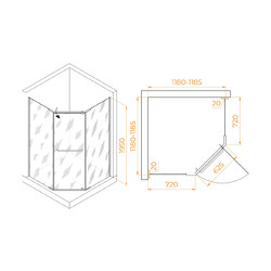 Душевой уголок RGW Passage PA-081B 120х120, стекло матовое