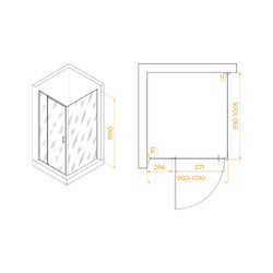 Душевой уголок RGW Passage PA-078 (PA-008 + Z-050-2) 90х100