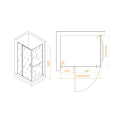 Душевой уголок RGW Passage PA-078-1 (PA-008 + Z-060-2) 100х80