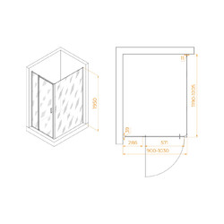 Душевой уголок RGW Passage PA-078B (PA-008B + Z-050-2B) 90х120