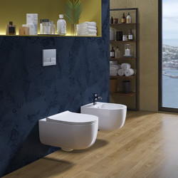 Подвесной унитаз с бидеткой Bocchi V-Tondo 1416-001-0128, с крышкой Slim soft-close A0336-001