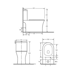 Унитаз напольный Roxen Urban Bidet, 600190-01X, с крышкой дюропласт soft-close