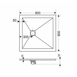 Душевой поддон RGW ST-0088Be Бежевый 80x80