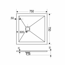 Душевой поддон RGW ST-0075G Графит 75x75