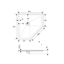 Душевой поддон RGW ST/T-0088G Графит 80x80