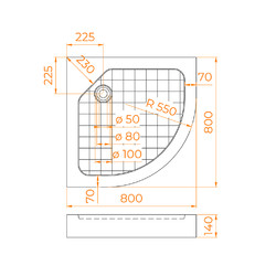 Душевой поддон RGW SMC/R-8080W Белый 80х80