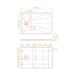 Душевой поддон RGW TSS-128W Белый 80х120