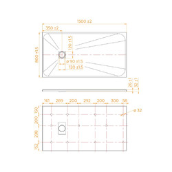 Душевой поддон RGW TSS-158W Белый 80х150