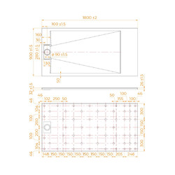 Душевой поддон RGW TUS-189W Белый 90х180