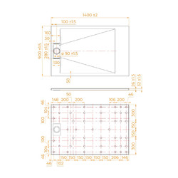Душевой поддон RGW TUS-149W Белый 90х140