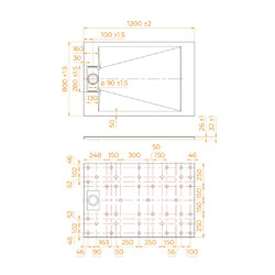Душевой поддон RGW TUS-128W Белый 80х120