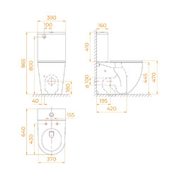 Унитаз напольный RGW SW-03, с крышкой дюропласт