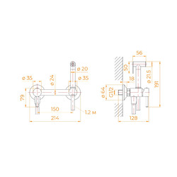 Смеситель с псевдобиде RGW SP-215
