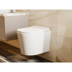 Унитаз подвесной ABBER Bequem AC1102T, с крышкой дюропласт SoftClose