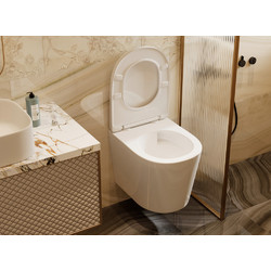 Унитаз подвесной ABBER Bequem AC1102T, с крышкой дюропласт SoftClose