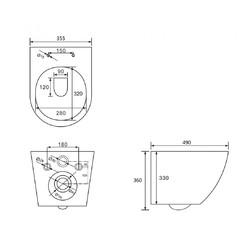 Унитаз подвесной ABBER Bequem AC1102T, с крышкой дюропласт SoftClose