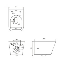 Унитаз подвесной ABBER Rechteck AC1201T, с крышкой дюропласт SoftClose