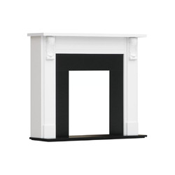 Портал для электрокамина Smolcom Lyncoln STD-ASP, бьянко белый / чёрный