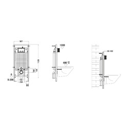 Комплект инсталляции WeltWasser Marberg 507 RD с белой кнопкой и унитазом Teymi Lina VORTEX T40110