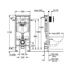 Комплект инсталляции Grohe Rapid SL 38721001 с унитазом Teymi Lina VORTEX T40110, кнопка Skate Air 38505000