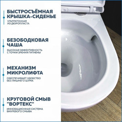 Комплект инсталляции Grohe Rapid SL 38721001 с унитазом Teymi Lina VORTEX T40110, кнопка Skate Air 38505000