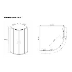 Душевой уголок AQUABATH ATLAS AB-01S-900-2000 90x90