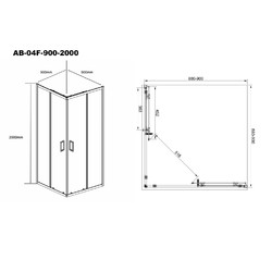 Душевой уголок AQUABATH ATLAS AB-04F-900-2000 90x90