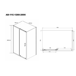 Душевой уголок AQUABATH ATLAS AB-11C-1280-2000 120x80