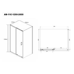 Душевой уголок AQUABATH ATLAS AB-11C-1280-2000 120x90