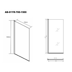Душевая шторка для ванны AQUABATH ATLAS AB-YR01-700-1500