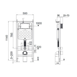 Комплект инсталляции Amore di Mare QuickFit 50114 с унитазом Delio P203, кнопка 303BN