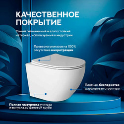 Унитаз подвесной Amore di Mare Delio P203, с крышкой дюропласт SoftClose